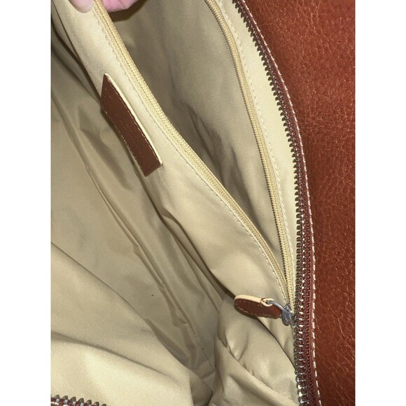 Cole Haan Purse Brown Leather Shoulder Tote Bag Rivets Stitch Y2K Boho Vintage - Picture 14 of 16